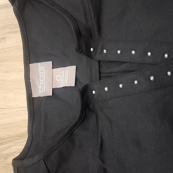 Chico's Notch Neek knit Studded top - Picture 2 of 9